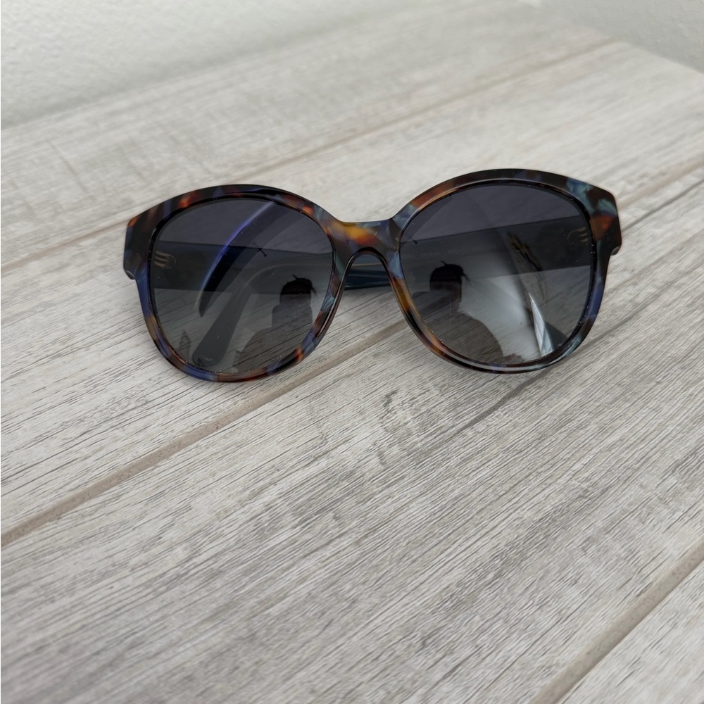 Tory Burch Tortoiseshell Round Sunglasses with Gray Gradient Lenses